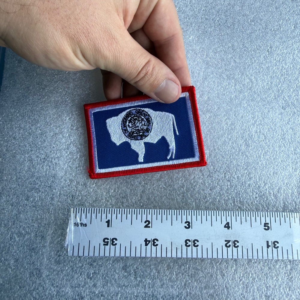 Wyoming State Flag Patch Bison Embroidered Sew‎ On Applique Souvenir